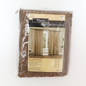 New Dana Rod Pocket Panel Mesh Curtain Sheer Toast Brown Lace 56 x 96 in cottage